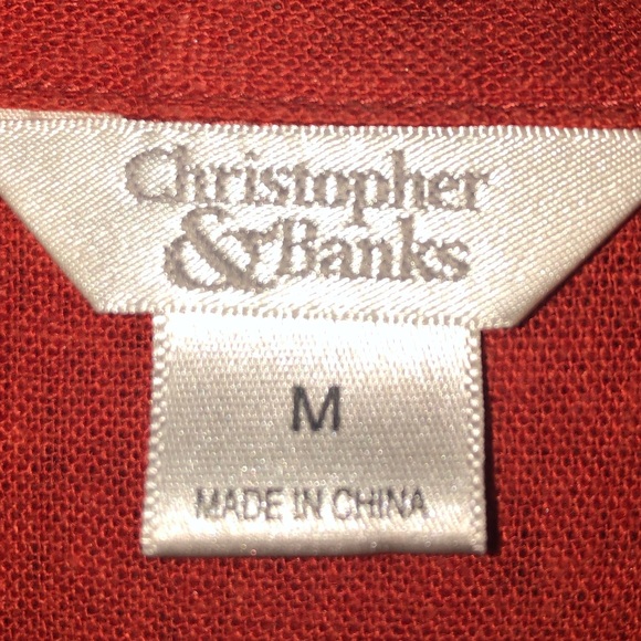 Christopher & Banks Rust Orange Button Down Blouse - Picture 3 of 7
